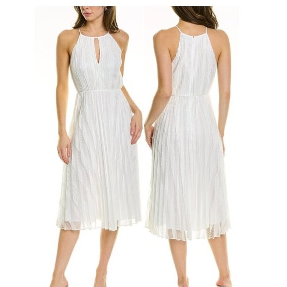 Theory Pleated Midi Dress – Size 0 – White Mod Lace – NWT - Picture 1 of 5